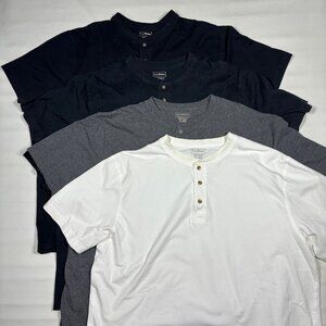 Lot of 4 LL Bean Traditional Fit Short Sleeve Henley T-Shirts Mens XL-Reg